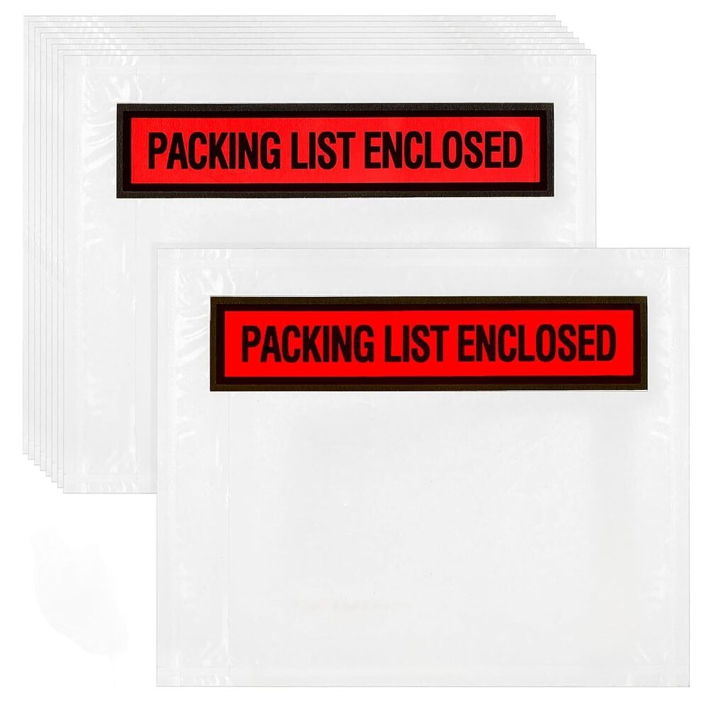 1000 Pcs Packing List Envelopes 4.5" x 5.5", Clear Adhesive Invoice